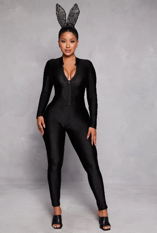 Long Sleeve Half Zip Catsuit