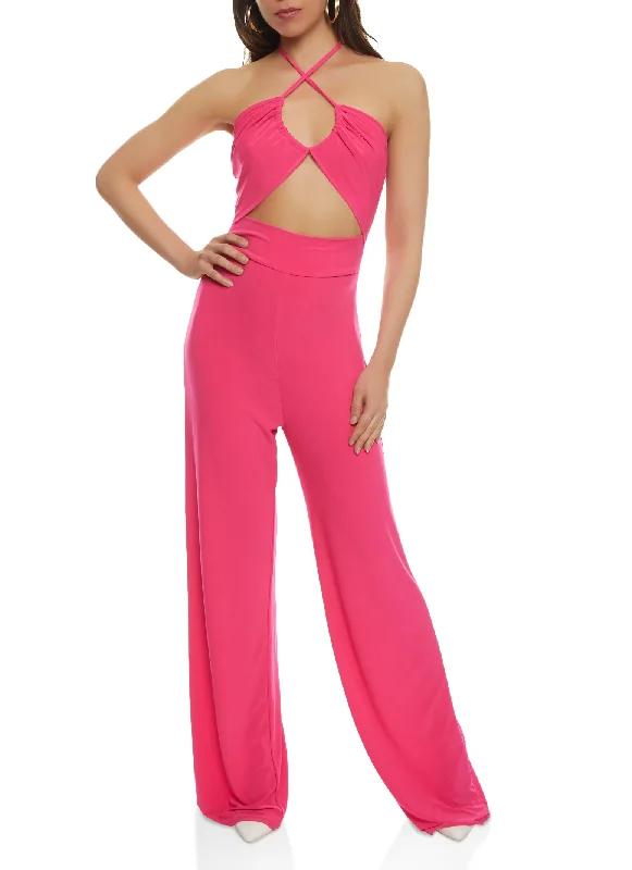 Keyhole Halter Jumpsuit