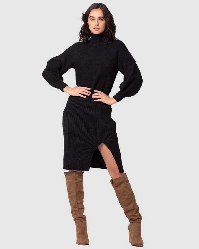 Milano Sweater Dress In Black