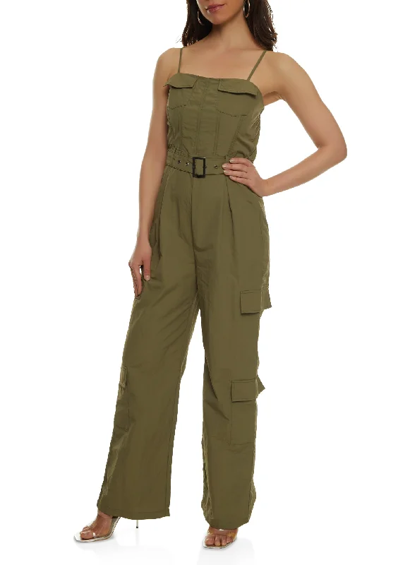 Nylon Sleeveless Parachute Jumpsuit