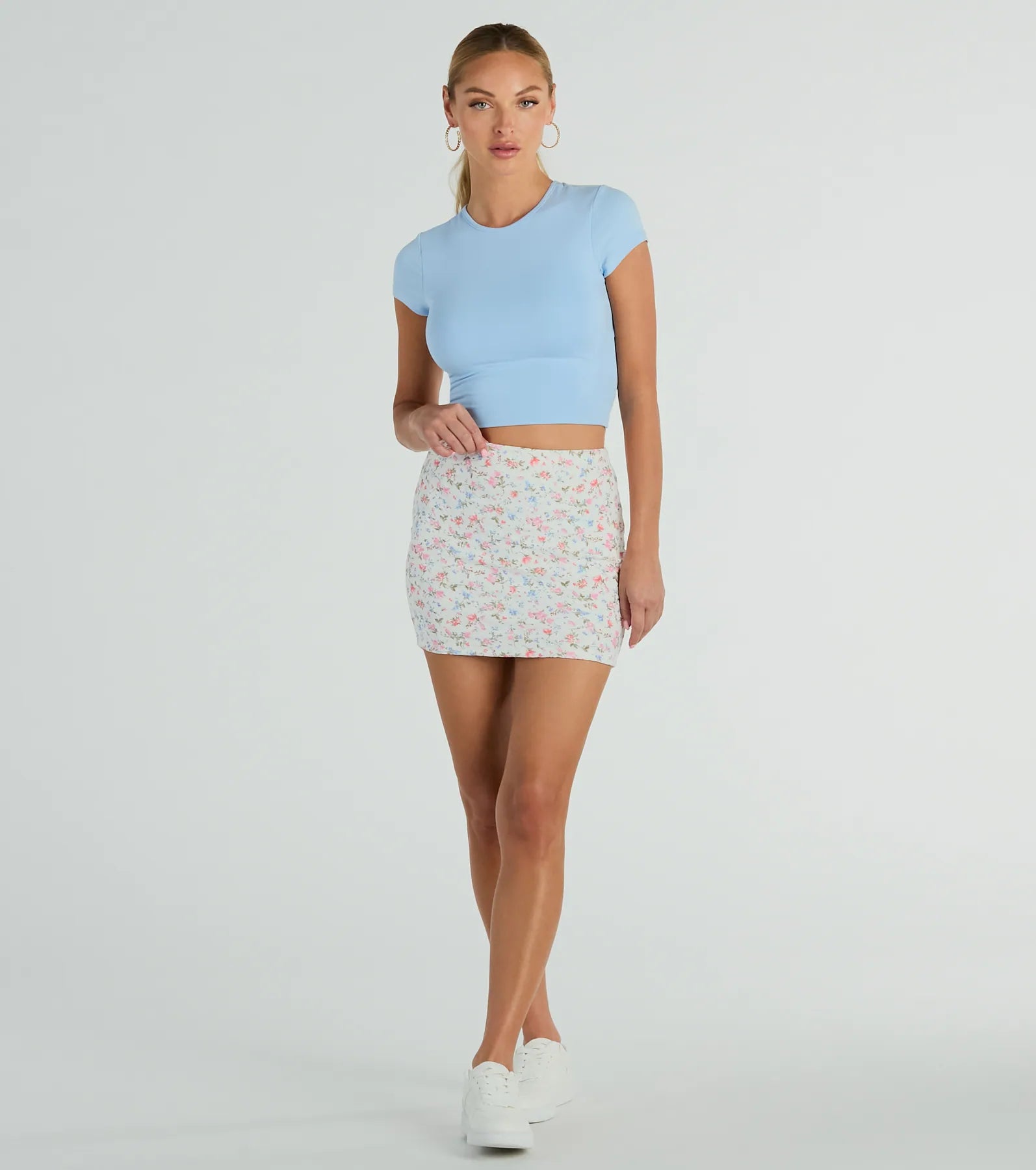 In The Valley High Rise Floral Eyelet Mini Skirt