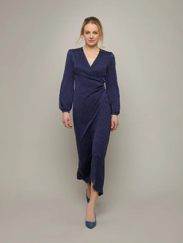 IRIS | Silk Midi Wrap Dress