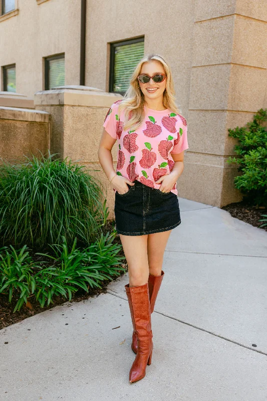 Pink Scattered Apple Tee