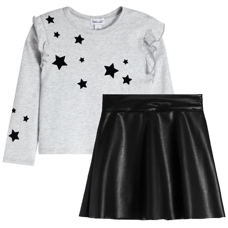 2pc Velvet Star Skirt Set