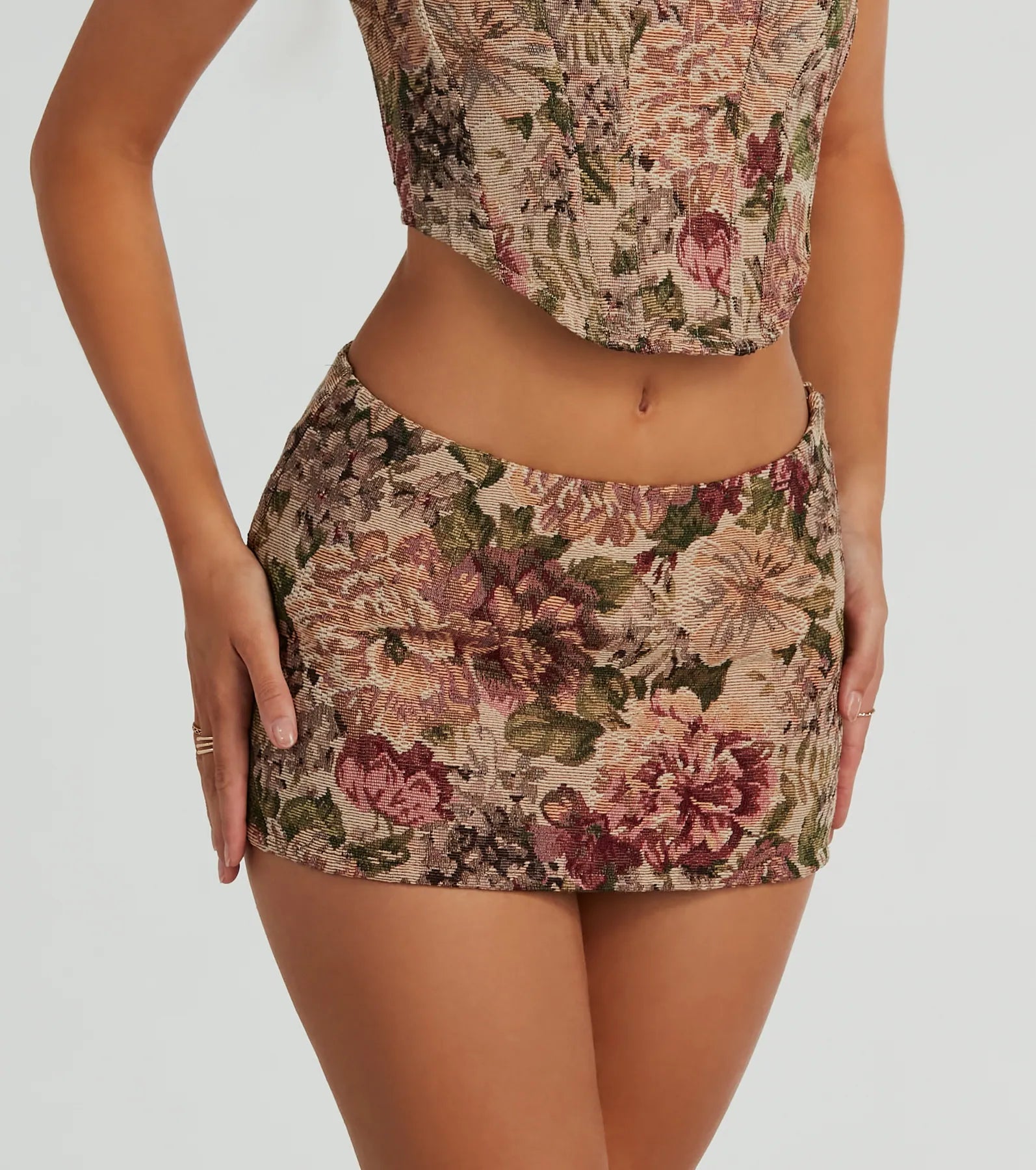 So Rare Floral Tapestry Micro Mini Skort