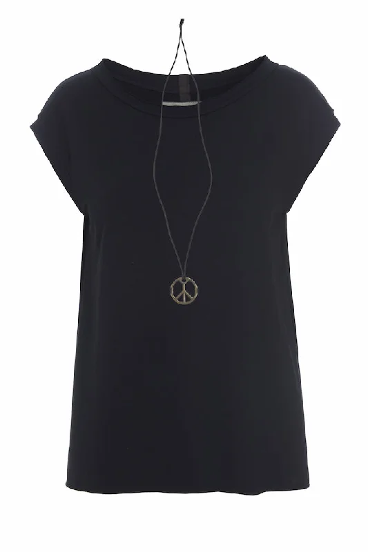 TOP W/NECKLACE - 96080 - BLACK