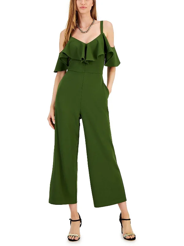 Womens Cold Shoulder Dressy Jumpsuit