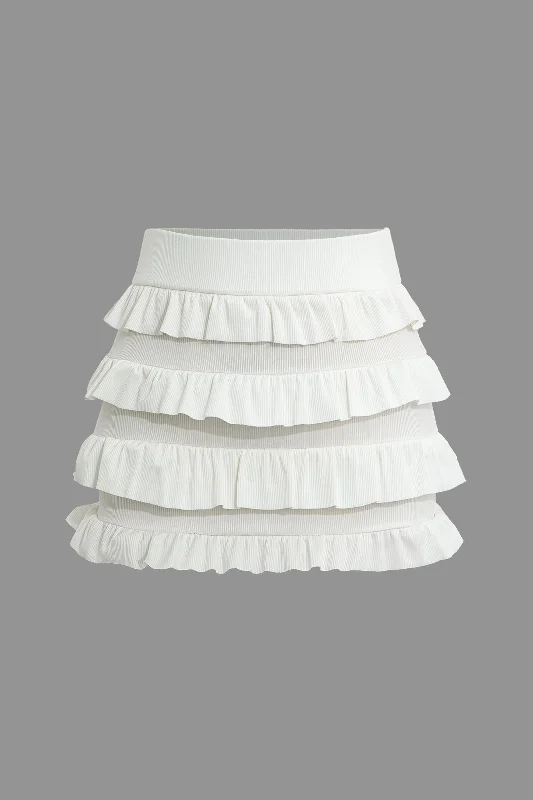 Ruffle Layered Mini Skirt