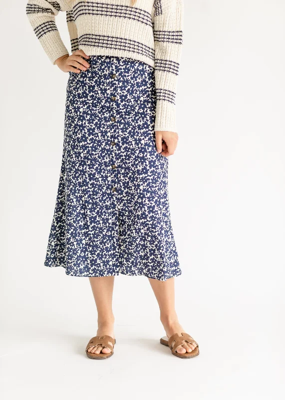 Molly Floral Printed Button Down Detailed Skirt - FINAL SALE