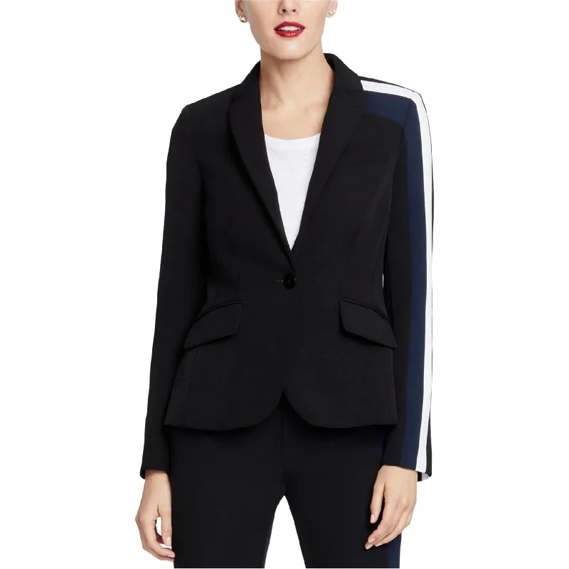 Rachel Roy Womens Striped Blazer Jacket, Black, 0