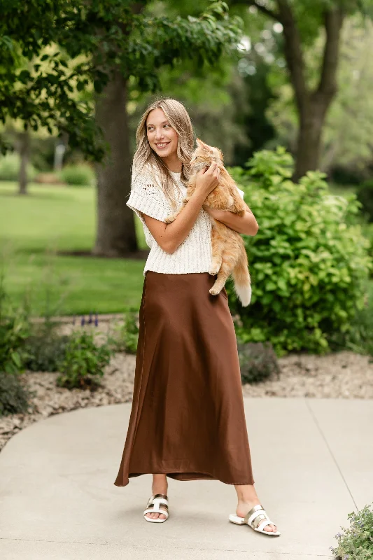 Regina Pull-on Maxi Satin Skirt