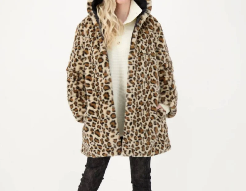 Reversible Cheetah Hooded Coat