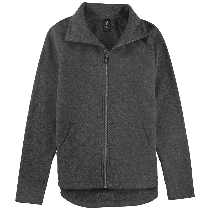 Skechers Womens Snuggle Fleece Mock Zip Jacket, Grey, Small