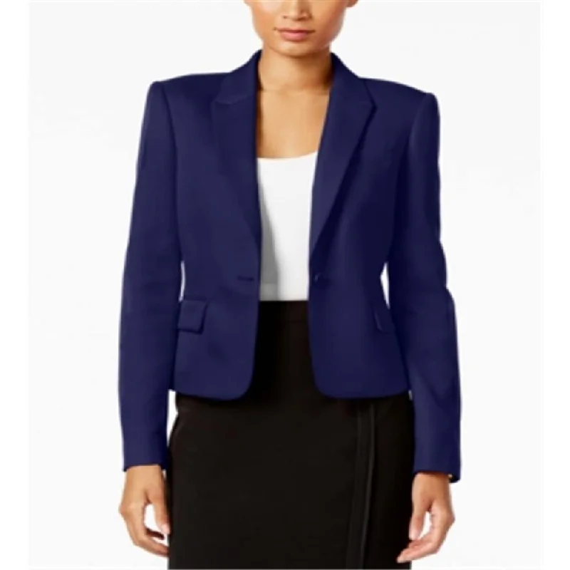 Tommy Hilfiger Women's Twill One Button Jacket Blue Size 2