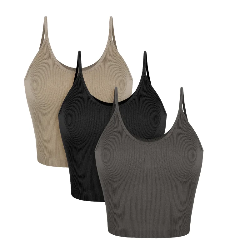 3-Pack V-Neck Seamless Crop Tank