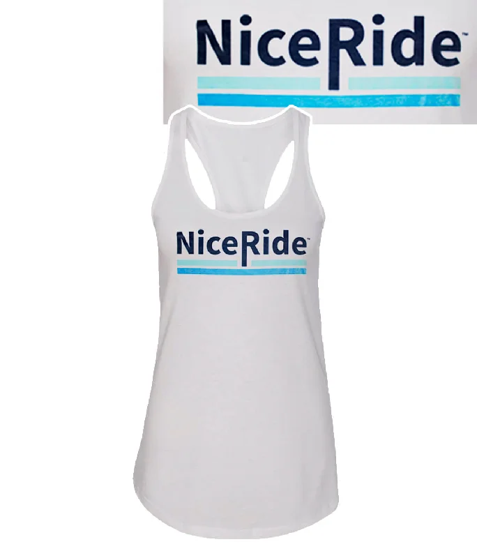 Low Tide - White Next Level Women's Racerback Tank Top