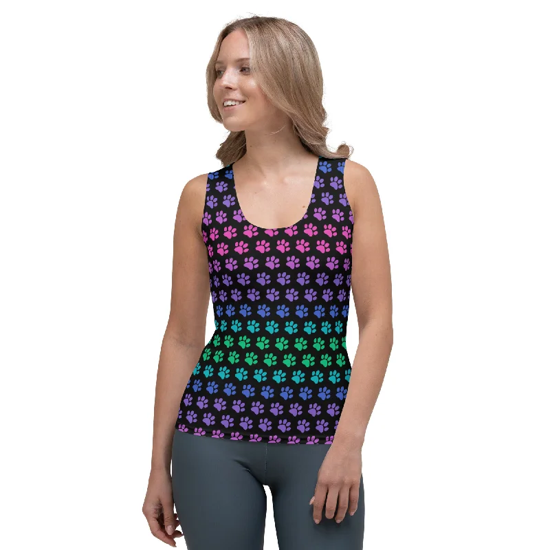 Rainbow Paws All Over Print Tank Top